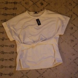 EXPRESS oversized tie blouse